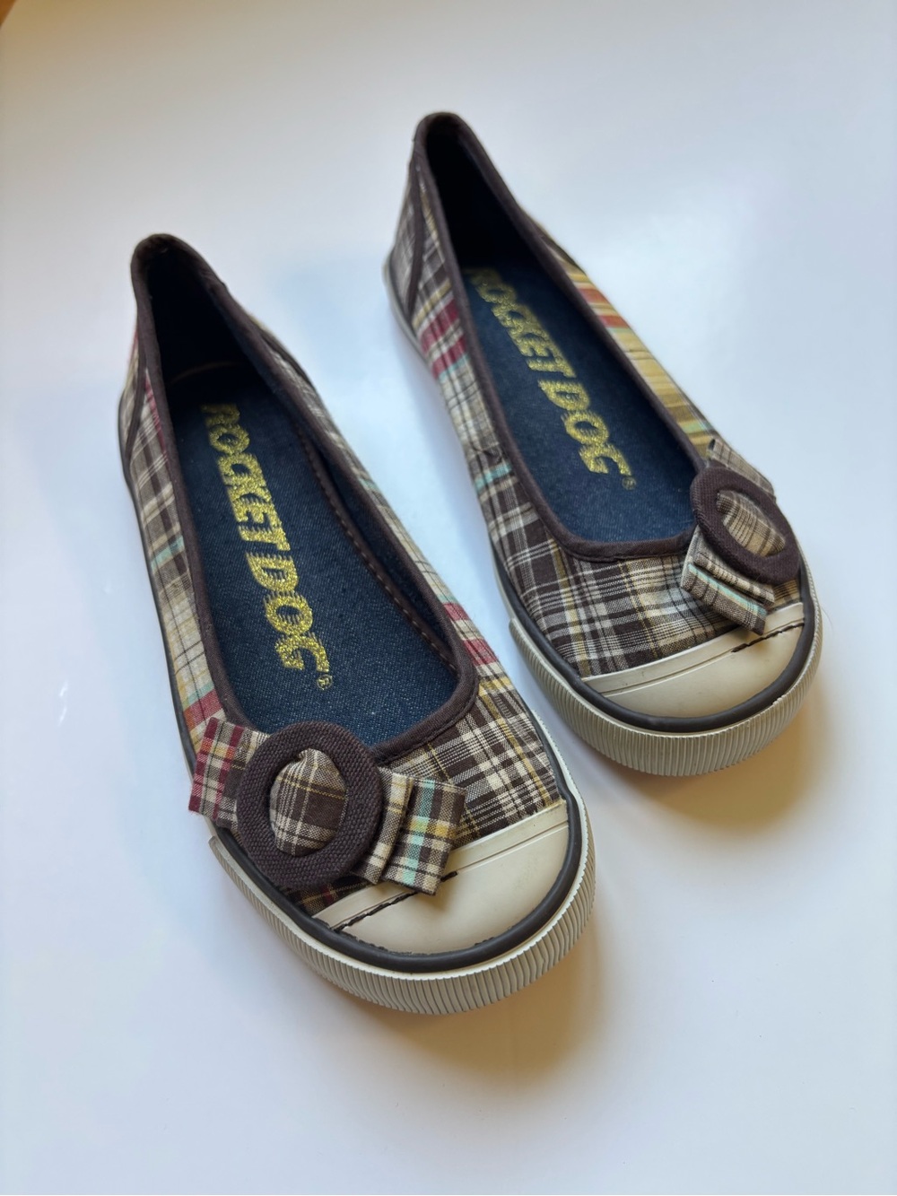 Vintage Y2K Plaid Rocket Dog Flats
